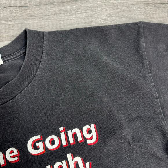 Vintage 90s Duct Tape Funny Promo Tee Shirt  Black Gildan Heavy Weight Size XL - Picture 4 of 7